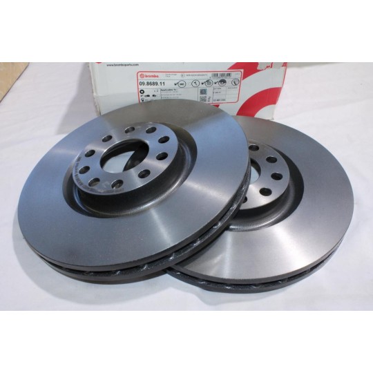 Jeu 2 disques de frein avant ventilé 320mm diametre Brembo 09.8689.11 pour audi A4 B5 B6 B7 A6 C5 