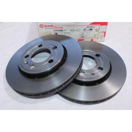 Jeu 2 disques de frein avant ventilé 256mm diametre Brembo 09.A652.11 pour audi A3 TT seat toledo 2 II leon 1 skoda octavia 1 