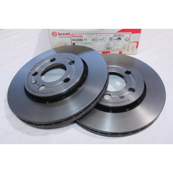 Jeu 2 disques de frein avant ventilé 256mm diametre Brembo 09.A652.11 pour audi A3 TT seat toledo 2 II leon 1 skoda octavia 1 