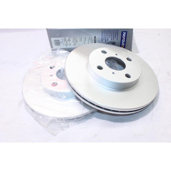 Lot 2 disques de frein avant ventilé diametre 255mm Norauto ND2040 pour toyota yaris P1 P2 verso MR2 W30 echo 