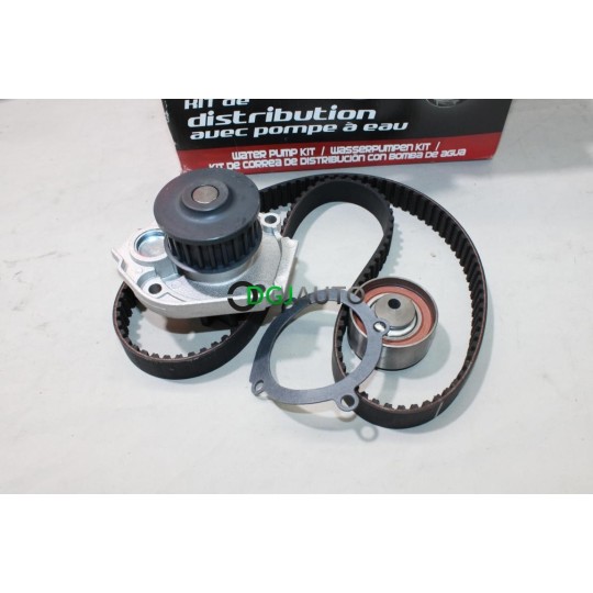 Kit distribution courroie de distribution + galet tendeur + pompe à eau TechniKit KT041 pour alfa romeo mito fiat doblo panda 2