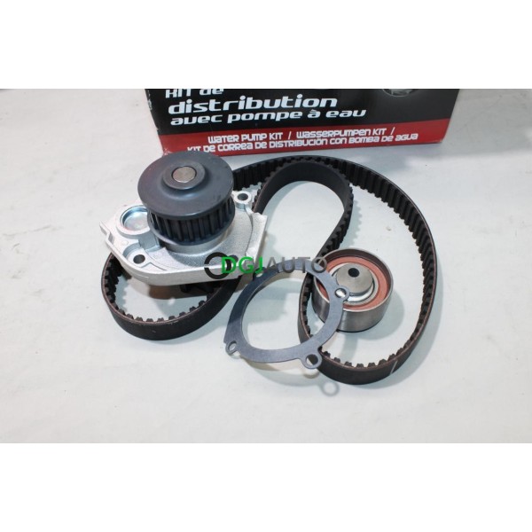Kit distribution courroie de distribution + galet tendeur + pompe à eau TechniKit KT041 pour alfa romeo mito fiat doblo panda 2