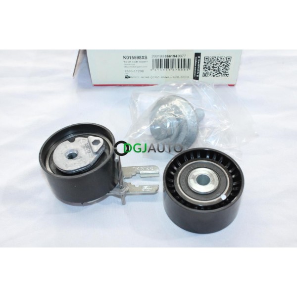 Jeu galets tendeur + enrouleur courroie de distribution (non incluse) Gates K015598XS pour citroen C2 C3 dont picasso C4 C5
