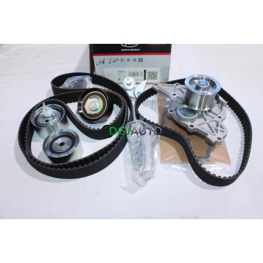 Kit distribution 2 courroies + 3 galets + tendeur + pompe à eau Gates KP25557XS-1 pour audi A4 A6 A8 skoda superb volkswagen