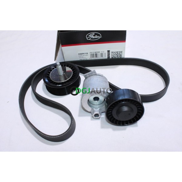 Kit courroie d'accessoire 6PK1130 + galets tendeur + enrouleur Gates K056PK1130 pour renault clio 2 3 4 II III IV kangoo 1 2 I