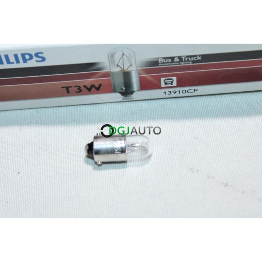 Boite 10 ampoules de phare projecteur T3W 24V 3W BA9s Philips 13910CP 21955828 pour poids lourd tracteur engin agricole BTP