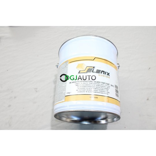 Pot 4kg 4 kilo laque 1K haute temperature silver topcoat 350°C gris alu Selemix 2.776.0350 peinture