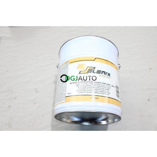 Pot 4kg 4 kilo laque 1K haute temperature silver topcoat 350°C gris alu Selemix 2.776.0350 peinture