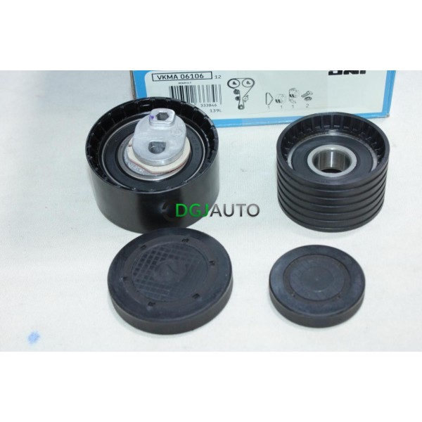 Jeu galets tendeur + enrouleur courroie de distribution (non incluse) SKF VKMA06106 pour renault laguna 2 II avantime vel satis
