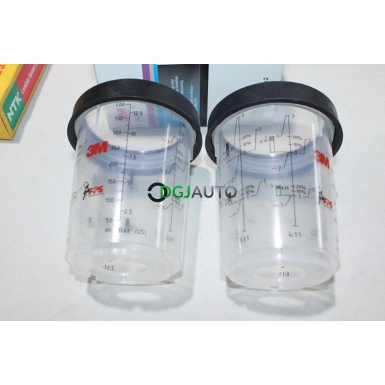 Kit 2 pots godet rigide 400ml preparation pistolet de peinture 3M 16122