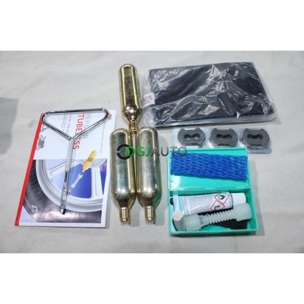 Kit reparation chambre à air avec cartouche gonflage Tip Top 5060351 pour pneu moto scooter