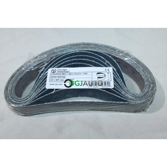 Lot 10 bandes de poncage 25x457mm GR40 grit Chicago Pneumatic 8940169729