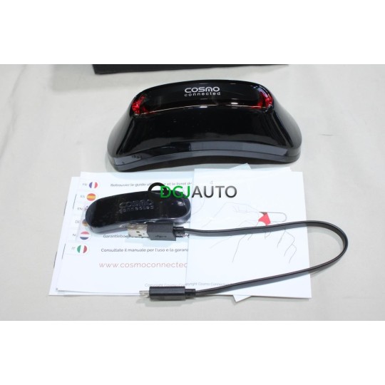 Cosmo connected noir glossy black Cosmo 3770009043007 pour feu de freinage connecté casque casque moto velo trottinette