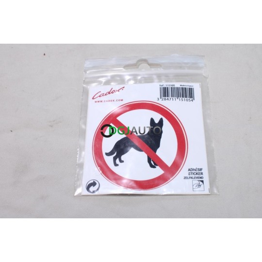 Autocollant INTERDIT AUX CHIENS Cadox 115105