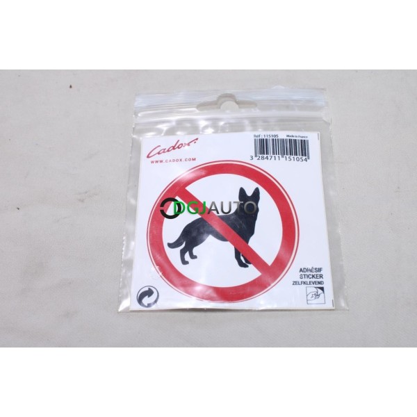Autocollant INTERDIT AUX CHIENS Cadox 115105