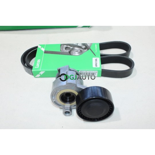 Kit courroie accessoire 6PK1130 + galet tendeur Lucas LAK0034 pour renault clio 2 3 II III megane 2 II twingo 2 II modus kangoo