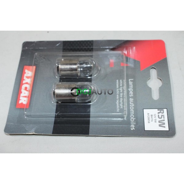 Blister 2 ampoules de feu R5W 5W 12V BA15s Axcar A12005B