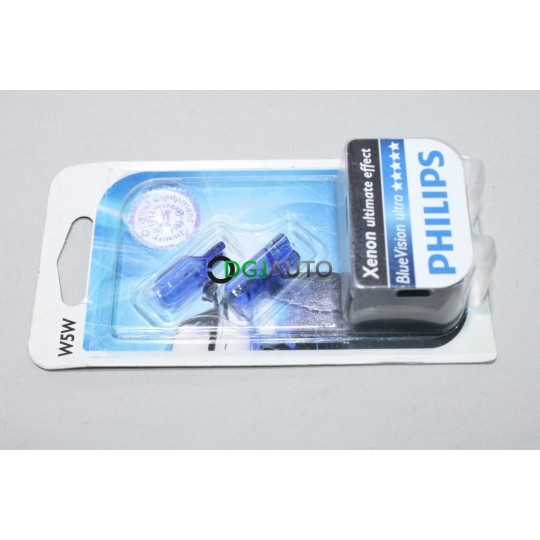 Blister 2 ampoules de phare W5W xenon ultimate effect bluevision Philips 31029330 504