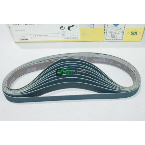 Boite 24 bandes abrasives poncage 13x455mm P120 siamet X triple-S Blue Line SIA T5325.0120.6