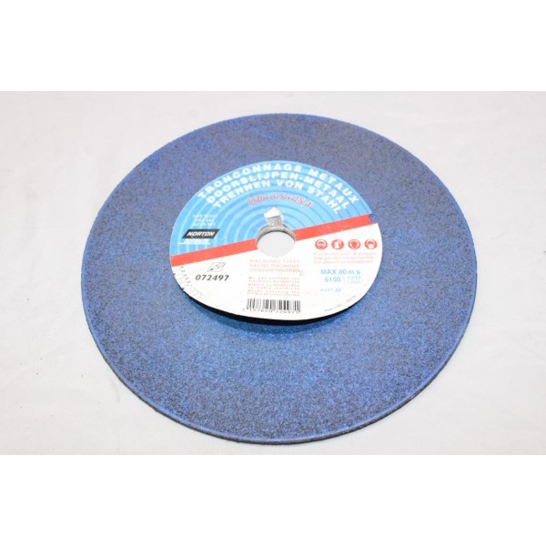 Disque de tronconnage metaux 250x3.5x25.4 max 80m/s Norton 072497 