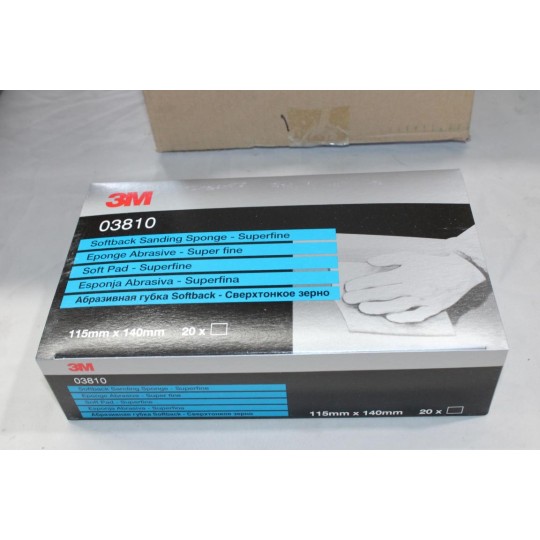 Lot 20 éponges super fine abrasive poncage 115x140mm 3M 03810 