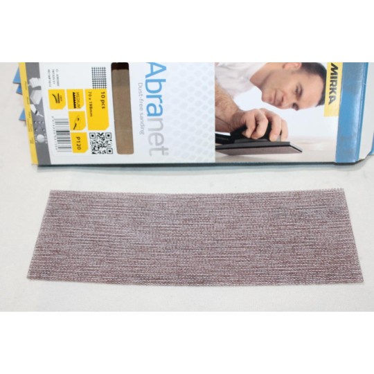 Boite 10 patins bandes abrasives poncage 70x198mm P120 medium Mirka AE150F1012 