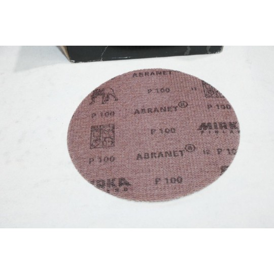 Boite 50 disques abrasifs poncage 150mm diametre P100 abranet Mirka 5424105010 