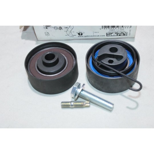 Lot 2 galets tendeur + enrouleur courroie de distribution (non incluse) Gates K025563XS pour opel astra G corsa C meriva A 