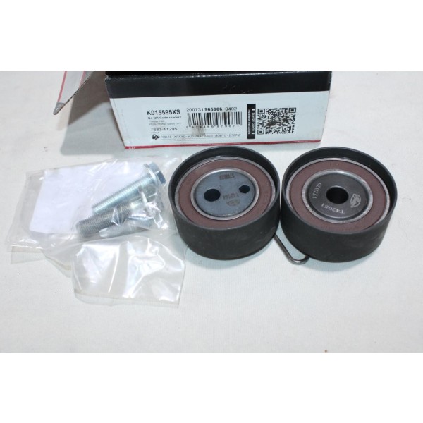 Jeu 2 galets tendeur + enrouleur courroie de distribution (non incluse) Gates K015595XS pour opel astra G H chevrolet cruze 