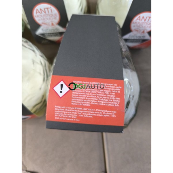 (Envoi nous consulter) 1 Palette de 540 bougies pot en verre parfumée anti moustique Estivade geraniol actif repulsif 45H de