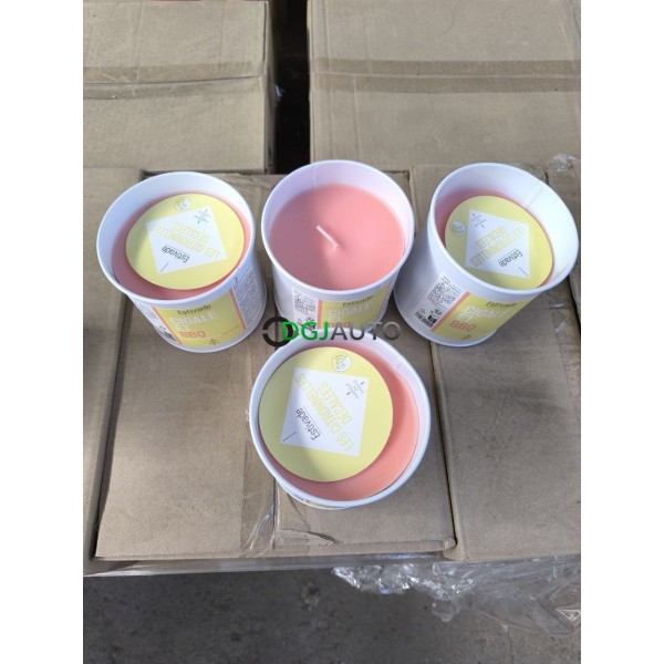 (Envoi nous consulter) 1 Palette de 750 bougies parfumées citronelle et feu de bois Estivade Cigale et BBQ Made in France