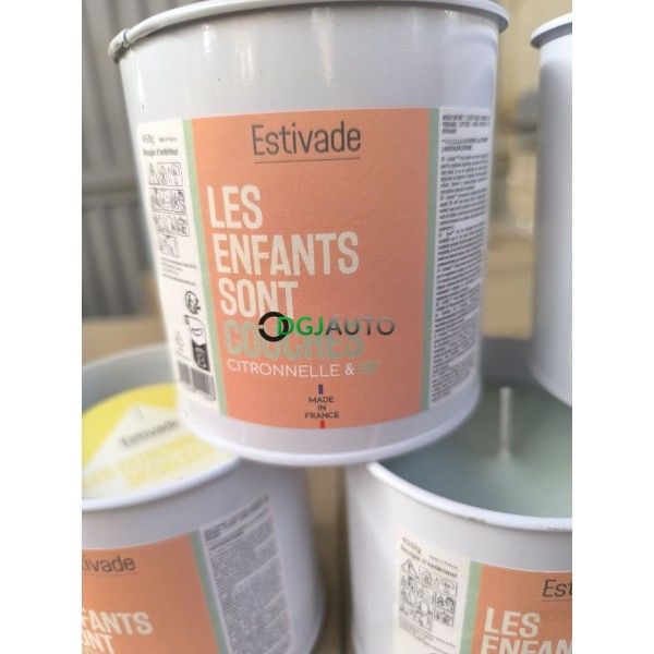 (Envoi nous consulter) 1 Palette de 750 bougies parfumées citronelle et CBD Estivade Les enfants sont couchés Made in France