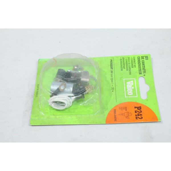 Jeu rupteur contacts + condensateur allumage allumeur paris rhone Valeo P242 pour peugeot 104 partir de 1979 