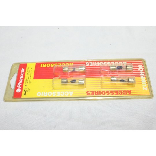 Blister 4 fusibles en verre 10A avec LED Phonocar 4/471.2 pour système audio 