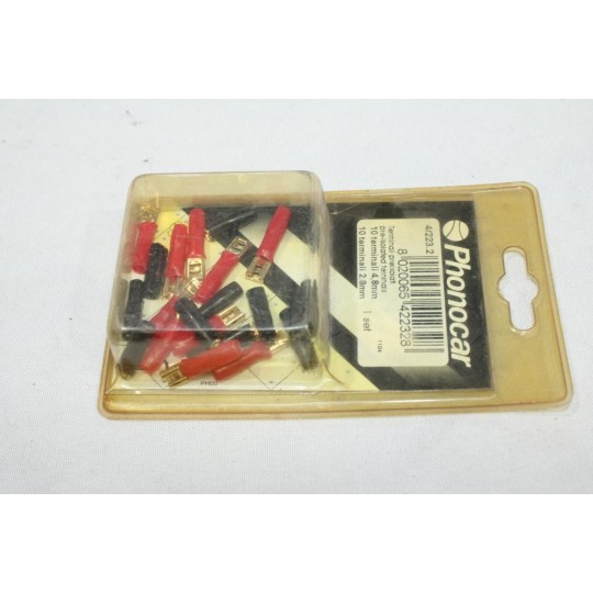 Boite 20 cosses connecteur 2.8mm 4.8mm Phonocar 4/223.2 pour branchement enceinte haut parleur 