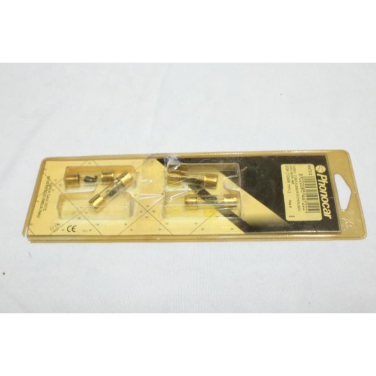 Blister 4 fusibles en verre 20A avec LED 10x38mm Phonocar 4/472.2 pour système audio 