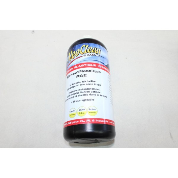 Bidon flacon 950ml nettoyant renovateur plastique interieur reno plastique PAE Neoclean 0797 senteur grenade 