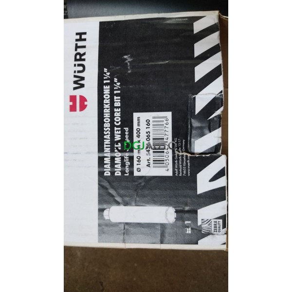 Foret diamanté 1-1/4"  longue durée de vie 160 x 400 / CA26 Wurth 5456065160 pour carottage à l'eau