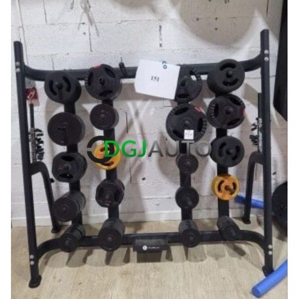 (Envoi nous consulter) Ensemble 167 disques de poids musculation (total 401kg 3 marques différentes) avec son support démonté