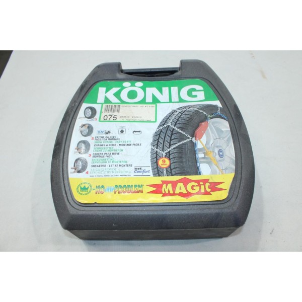 Jeu 2 chaines neige Konig N°075 pour pneu roue jante 205/55/15 215/50/15 205 55 15 215 50 15 