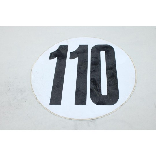 Autocollant rond fond blanc 200mm information limitation vitesse 110 110KM/H poids lourd engin bus 