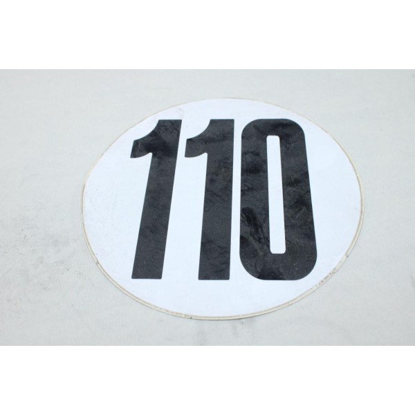 Autocollant rond fond blanc 200mm information limitation vitesse 110 110KM/H poids lourd engin bus 