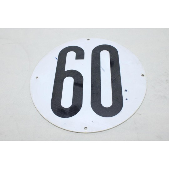 Panneau rond fond blanc 200mm information limitation vitesse 60 60KM/H poids lourd engin agricole tracteur bus 