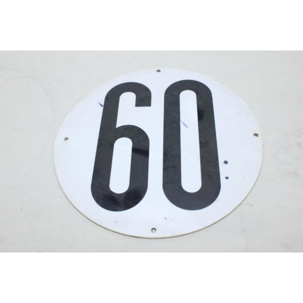 Panneau rond fond blanc 200mm information limitation vitesse 60 60KM/H poids lourd engin agricole tracteur bus 