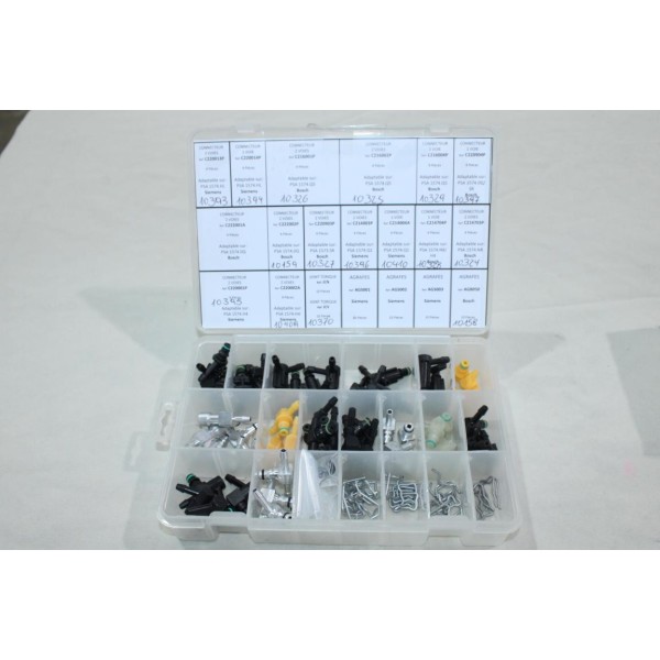 Coffret entamé Durer ACRCOF embout agrafe raccord connecteur retour injecteur carburant (contenu de la photo) 