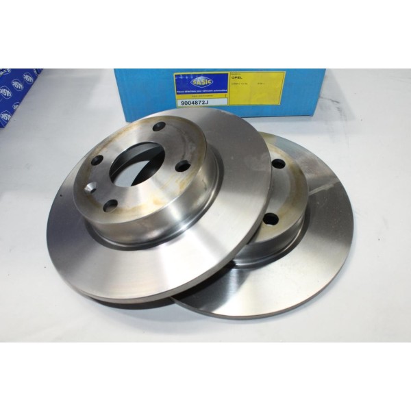 Jeu 2 disques de frein arriere plein 240mm diametre Sasic 9004872J OEM 569112 pour opel corsa C tigra B combo C 