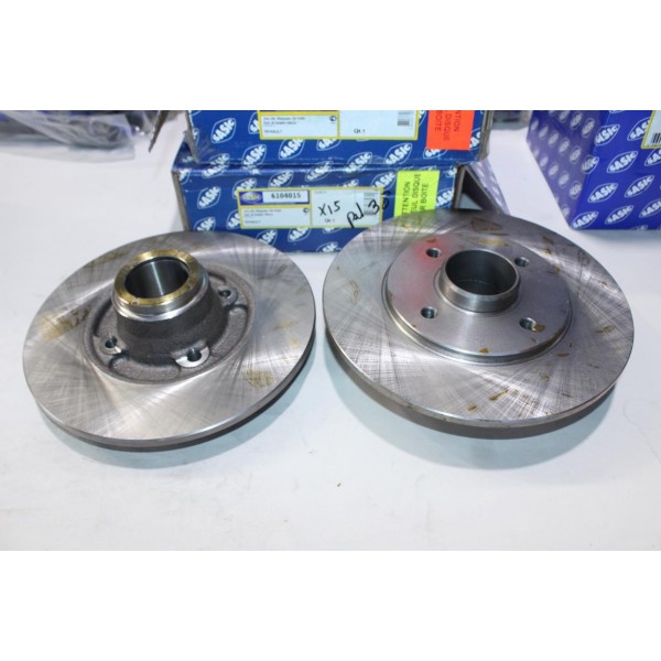 Jeu 2 disques de frein arriere plein 238m diametre sans roulement Sasic 6104015 OEM 7701208054 pour renault clio 2 II megane 1 