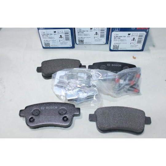 Jeu 4 plaquettes de frein arriere montage lucas Bosch BP1750 0986494735 pour renault megane 3 4 III IV scenic 3 III fluence zoe 