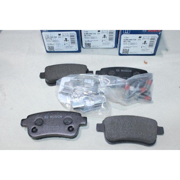 Jeu 4 plaquettes de frein arriere montage lucas Bosch BP1750 0986494735 pour renault megane 3 4 III IV scenic 3 III fluence zoe 