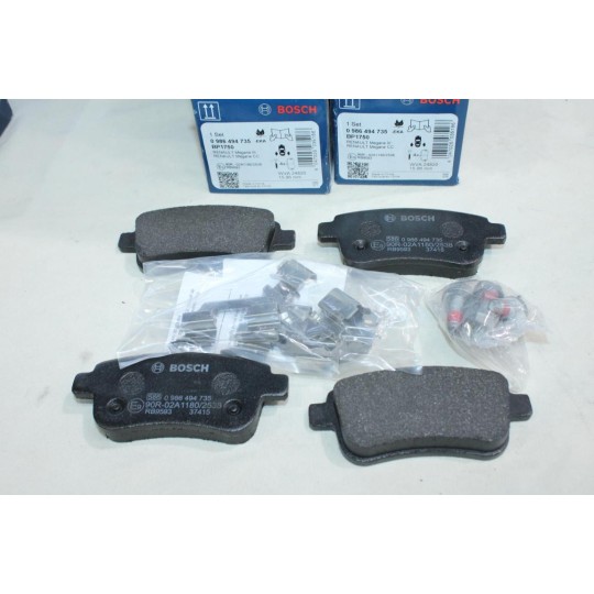 Jeu 4 plaquettes de frein arriere montage lucas Bosch BP1750 0986494735 pour renault megane 3 4 III IV scenic 3 III fluence zoe 